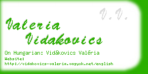 valeria vidakovics business card